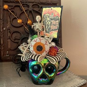 Halloween Handmade Decoration Arrangement made with Vintage trinkets-1 of a kind